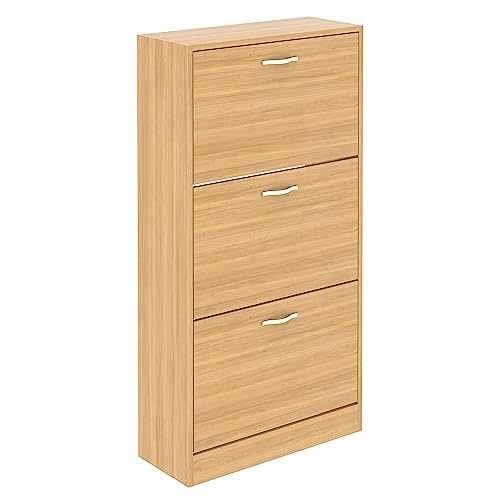 Vida Designs Schuhaufbewahrung Schuhschrank mit 3 Schubladen Schrank Pull Down Holz Möbel Einheit, Kiefer