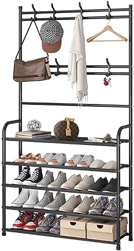 CVQJL Schuhregal Schuhregal Einfacher Schuhschrank Aus Eisen Staubdichter Schuhkarton Für Den Haushalt Schuhaufbewahrungsschrank Einfache Und Schöne Schuhe (Farbe: Schwarz)