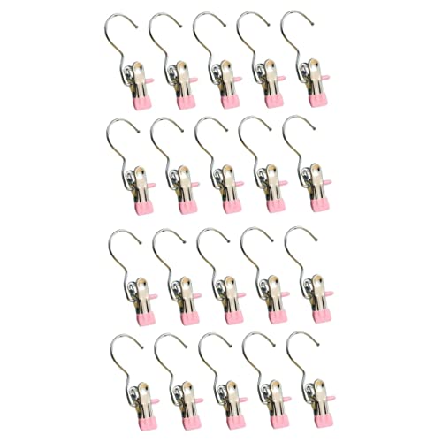 Mikikit 20 Stück Hakenclip Strumpfhalter Hosenhaken Für Schrank Mehrzweck-Aufhänger Stiefelhalter Clips Trocknen Von Kleidung Socken-Aufhängehaken Metallclips Hosenaufhänger