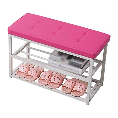 GHCXY Schuhständer Organizer, Schuhbank Sitz Creative Rack Stuhl Kinder Metal Home Schuhschrank Kabine Sammeln Sie Sundies Storage Stand Regal,Rosa,Klein