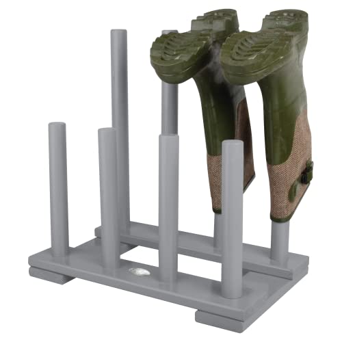 degawo Stiefelhalter grau Kiefernholz 4 Paar Stiefel Garten Indoor Outdoor Schuhregal