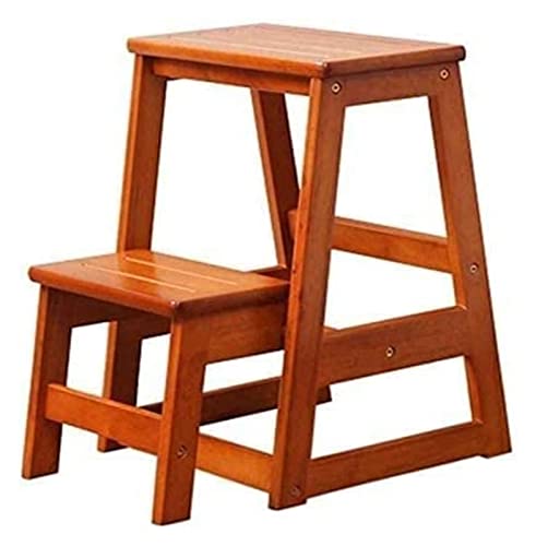 Schuhschrank Stuhl Erwachsene Eiche Holz Haushalt Klappsitz mit 2 Stufenheben, Schuhbank, verbreitert, Tritthocker mit Griff Tritthocker (Farbe: grauer Wolf)