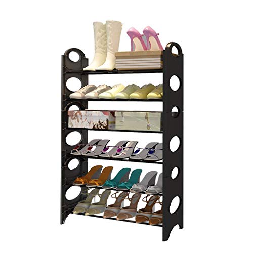 GHCXY Schuhständer Organizer, Abnehmbare Schlafzimmer Schlafzimmer Kinder Edelstahl-Regal-Schuhregal High Heels Schuhkabinett Sammeln Sie Sonnenkarten Lagerständer-Regal,6 Tier,Mittel