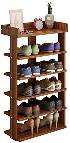 Haushaltsartikel, Schuhschrank zu Hause, Schuhregal aus Holz mit 6 Ebenen, platzsparend, stapelbar, stehend, Schuhaufbewahrung, Organizer für Schrank, Eingangsbereich, Flur (Color : A)