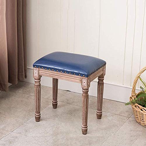 gzz Nordic Dressing Bench, Gepolsterte gepolsterte Bank mit Birkenholzbeinen Vanity Hocker aus Holz, Esstisch Bank Home Change Schuhbank,Blau - Antike