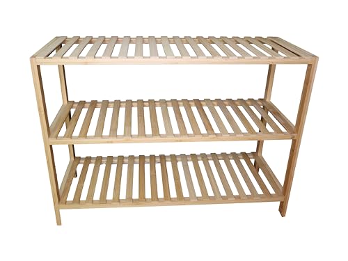 hausleben Schuhregal Bambus | 70x28x50 cm | Natur | Holz | umweltfreundlich | 3 Böden | Flur