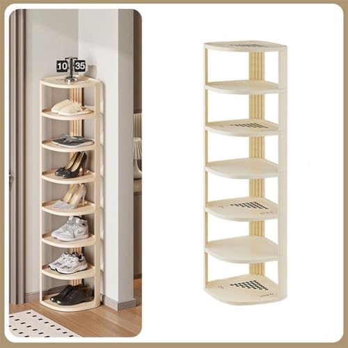 Schuhaufbewahrung, mehrlagiges, freistehendes Schuhregal, stapelbarer Schuh-Organizer für Schrank, Kunststoff, vertikaler Schuhhalter für den Eingangsbereich, platzsparend, schmaler Schuhschrank
