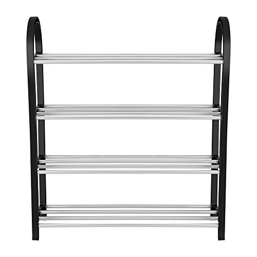 Kunststoff + Aluminium Schuhregal DIY Metall Schuhe Lagerung Regal Home Organizer, Eingangsbereich Regal stapelbar Schrank Schuhe Organizer Lagerung(4 Tiers-50 * 19 * 58CM)