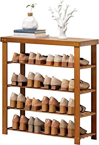 LIFOND Schuhregal 4 Ebenen Schuhregal Bank Bambus Schuhregal Holz Schuhaufbewahrung Eingangsbereich Schuhorganisator für Flur oder Wohnzimmer Schlafzimmer Schuhe Aufbewahrungsschrank 70cm