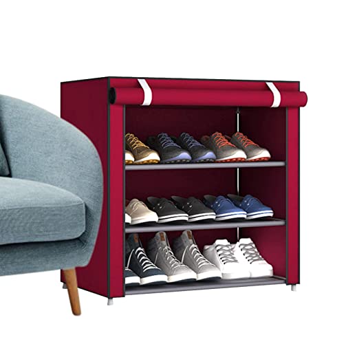 Herren Schuhregal – 4 Etagen Schuhregal | Verstellbare Stiefelablage Aufbewahrung Organizer Freistehendes Stiefelregal für Eingangsbereich, Schranktür