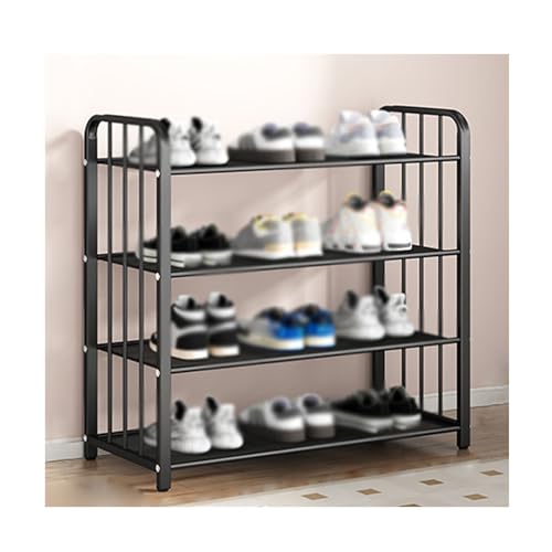 DataBaste Schuhregal, mehrschichtige Haushaltstür, einfache Eingangstür, Eisen-Schuhregal, Schuhregal, Schuhschrank für den Innenbereich (Schwarz, 59,9 x 28,4 x 74,9 cm)