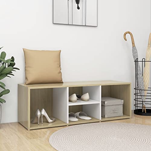  Kunststoff Schuhregale Organizer, Weiß Sonoma 105x35x35 cm Holzwerkstoff Wohnzimmer, Flur Ankleidezimmer