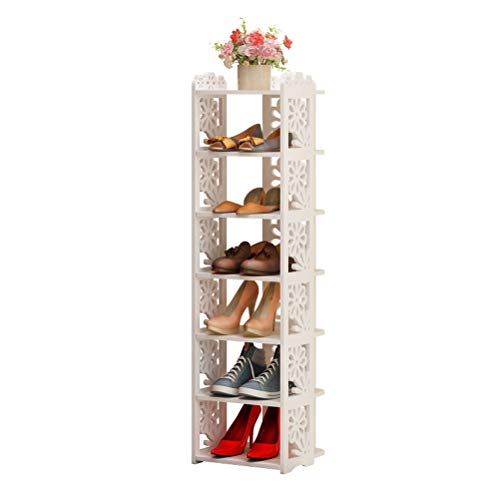 Schmales Schuhregal Ultradünner Kleiner Schuhschrank mehrstufiges schräges Schuhregal Hausschuhe Organizer Flur Eingangsbereich Regal Schuhregal (Size : 6-Tier) Marriage