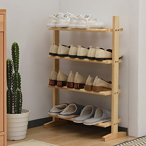 Moderner minimalistischer Schuhschrank aus Holz, multifunktionales stapelbares Schuhregal