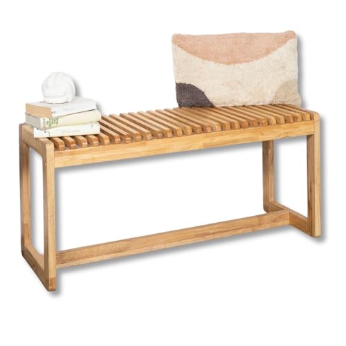 Terra Home Bank Sitzbank Holz Berga, Natur 100x45x35, Schuhbank, Garderobenbank, Flur