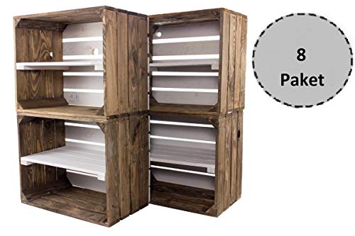 1,2,12 Stück hohes geflammtes Regal Schuhregal Obstkiste Holzkiste Holzschrank 