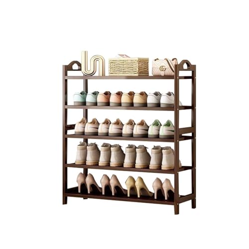 HMRMZBD Offener Schuh-Organizer Bambus-schuhregal-Organizer Holz-eingangs-schuhregal Platzsparendes Eingangs-schuhregal