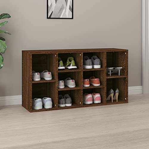 Schuhbank 103x30x54,5 cm Holz braun Eiche bearbeitet