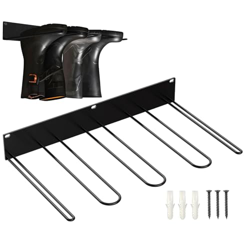 Generisch Stiefelhalter Für Hohe Stiefel Regenstiefel, Metall Schuhregal Für Tür Eingangsbereich Wand Schwarz Aufhängen Aufbewahrung Für Stiefel Wandhalterung Zum Stiefel Schuhe