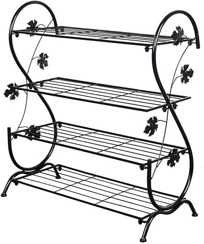 CVQJL Schuhregal, mehrschichtiges Schuhregal aus Eisen, multifunktionaler Schuhständer aus Metall, Organizer-Schrank für Schrank, Schlafzimmer (Farbe: Schwarz)