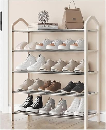Schuhregal mit 3 Ebenen, stapelbar, Eisen, Schwarz