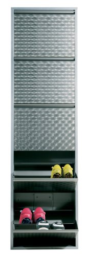 Schuhschrank aus Edelstahl und Alu