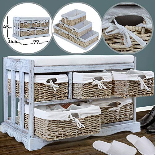 Praktische Sitzbank mit Körben in verschiedenen Varianten kaufen