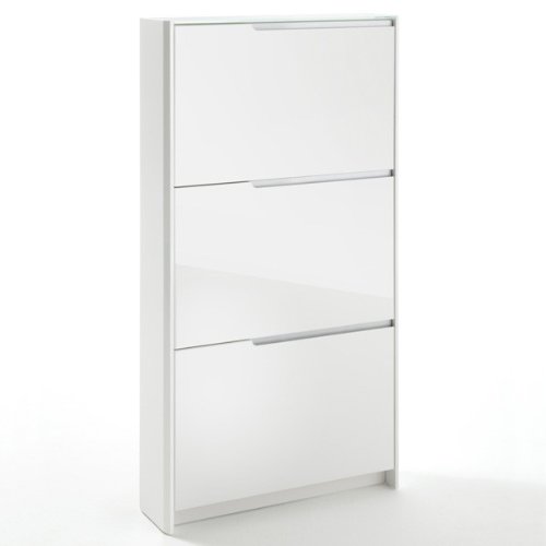 Schlafsofa Couch: Schuhschrank Weiß Glas