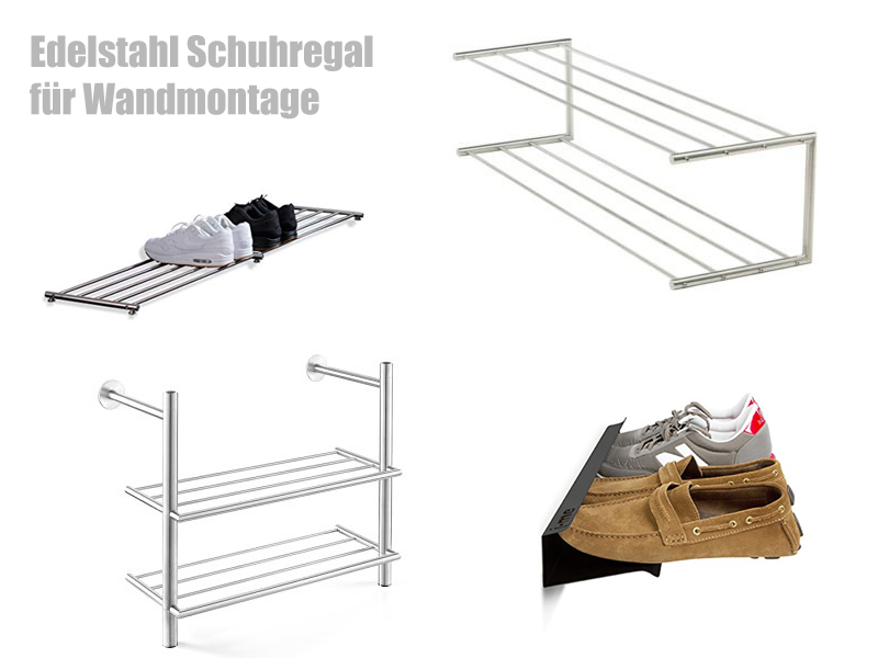 Edelstahl Schuhregal für Wandmontage