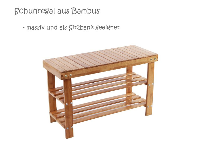 Schuhbank - Schuhregal aus Bambusholz