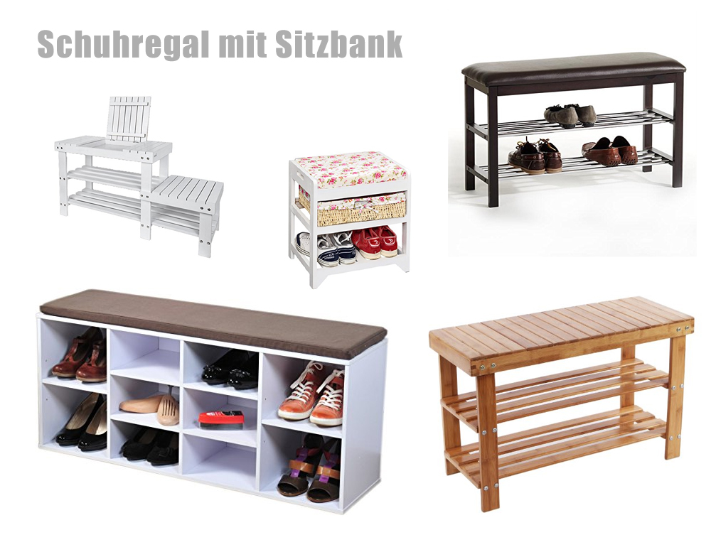 Schuhregal mit Sitzbank